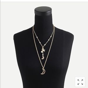 J Crew Celestial Charms Bracelet Layered Necklace